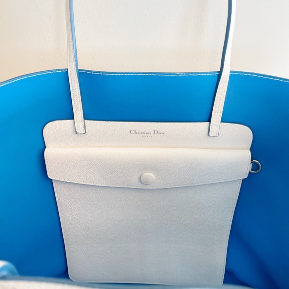 Dior Tote Bag Dioriviera White Leather with Laser Cut Detail - Picture 4 of 13